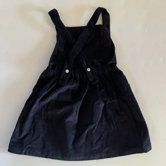 MABO Clothier: Annie Pinafore Dress/Crossback Jumper navy blue corduroy - 6/7y - Picture 3 of 5